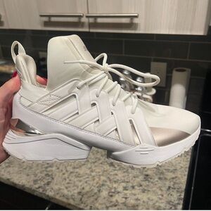 Puma White and Silver Sneakers